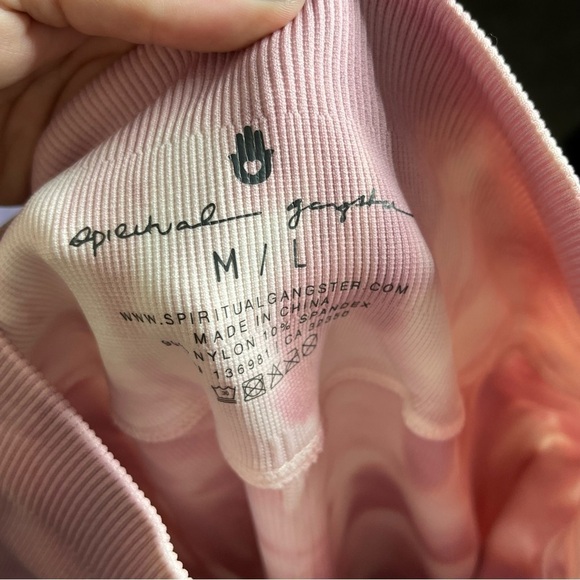 Spiritual Gangster Love Sculpt leggings Tie Dye Colorblock Pink Blue NWT - Picture 9 of 9